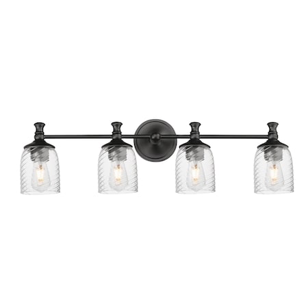 Maxim Lighting Swirl 4-Light Bath Vanity, Black 21354CRBK